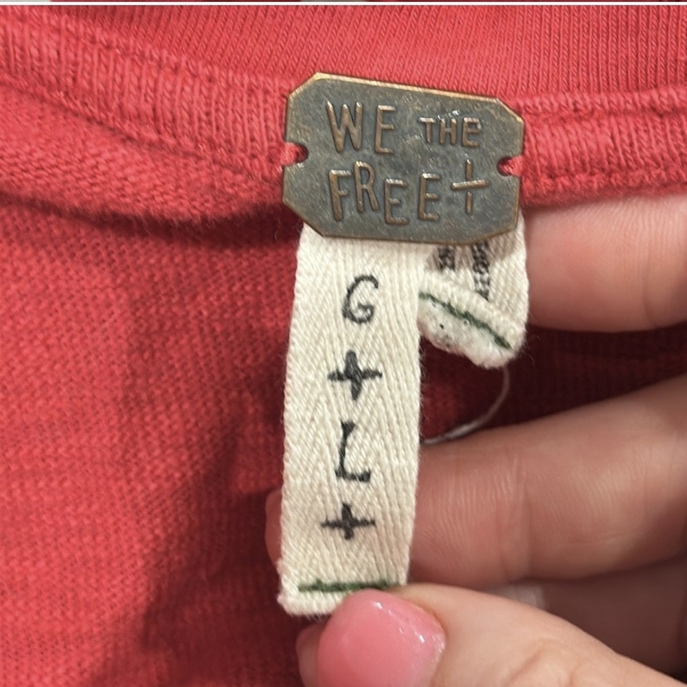 We The Free Red Muscle Tee Crop Top - Picture 4 of 5